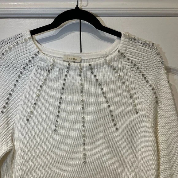 Laura Pearl & Rhinestone Detail Sweater - Picture 4 of 13